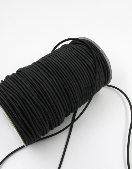 Шнур латексный шляпный цвет Чёрный 2,5 мм