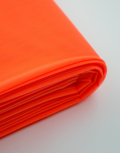 60029 Эластичная сетка цвет Оранжевый неон, плотность 90 гр/м2, ширина 150 см