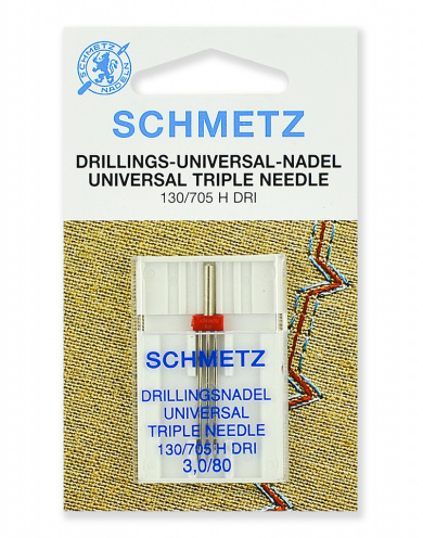 79:30.2.SCS Иглы для швейных машин Schmetz тройные 130/705H DRI № 80/3.0, 1 шт.