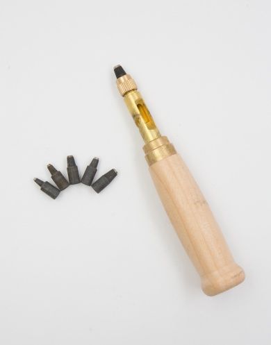 SP05 Пробойник ручной (дырокол) с деревянной ручкой и 6-ю насадками от Grasser