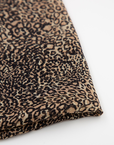 A1_565 Шифон цвет черно-коричневый леопард, ширина 140 см