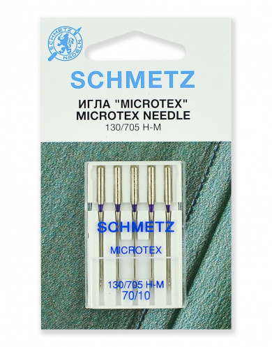 Иглы для швейных машин Schmetz 22:31.MA2.VBS микротекс (особо острые) 130/705H-M № 70, 5 шт. от Grasser