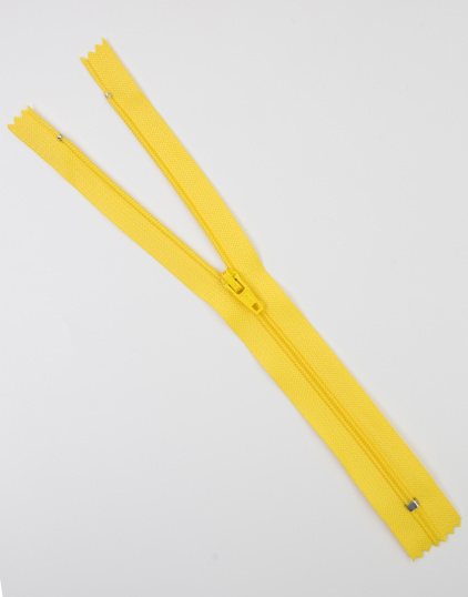 Молния пластиковая витая с металлическим замком цвет Ярко-жёлтый, Тип3, 20 см