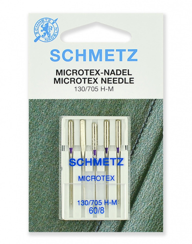 Иглы для швейных машин Schmetz 22:31.MA2.VAS микротекс (особо острые) 130/705H-M № 60, 5 шт. от Grasser