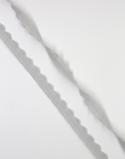 Резинка отделочная с фестоном цвет Светло-серый 8 мм