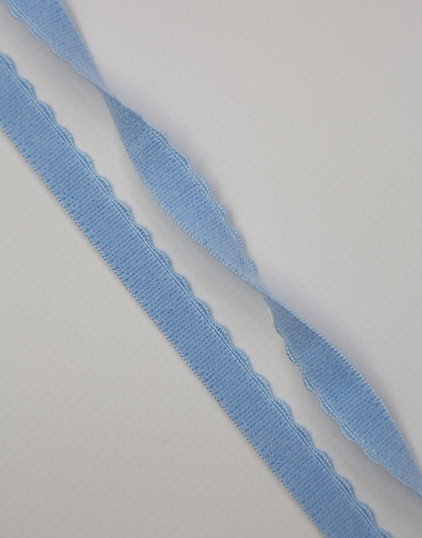 Резинка отделочная с фестоном цвет Спокойный голубой 12 мм
