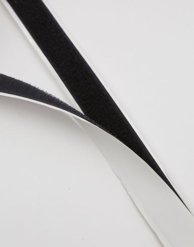 54002 Лента-велькро клеевая (липучка) крючок-петля черная 20 мм
