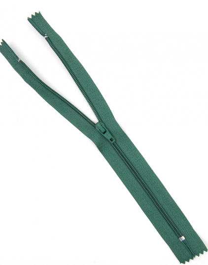 Молния пластиковая витая с металлическим замком цвет Зелёный, Тип3, 20 см