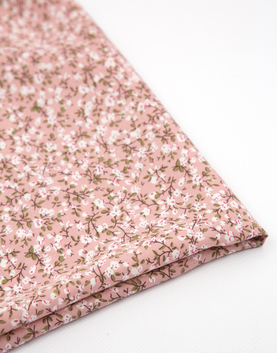 10029 Вискоза штапель мелкие цветочки на пыльно-розовом фоне плотность 105 гр/м2, ширина 145 см от Grasser