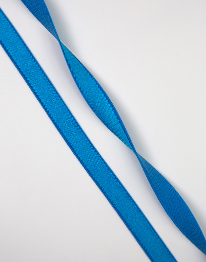 Бретель без фестона цвет Неоново-голубой (с блеском), 10 мм