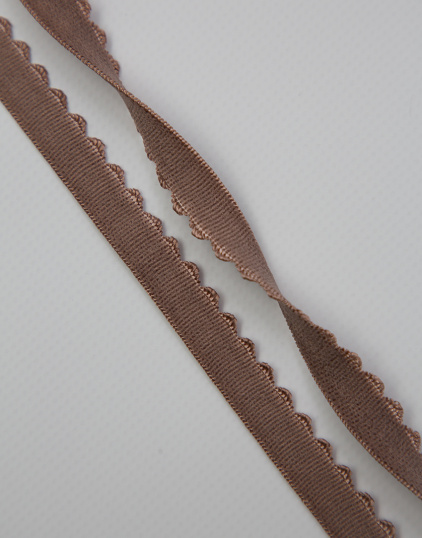 Резинка отделочная с фестоном цвет Брауни 12 мм