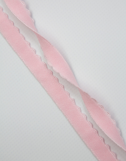 Резинка отделочная с фестоном цвет Светло-розовый 12 мм
