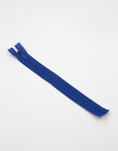 Молния потайная пластиковая с металлическим замком сине-фиолетовая, длина 20 см