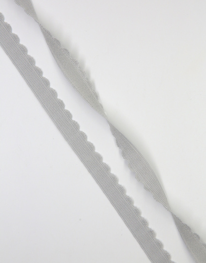 Резинка отделочная с фестоном цвет Светло-серый 12 мм