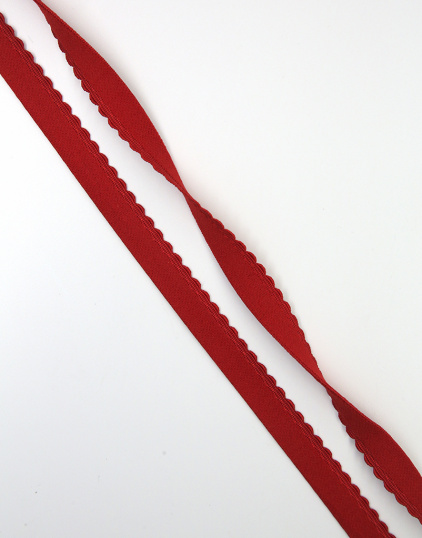 Резинка отделочная с фестоном цвет Красный 12 мм