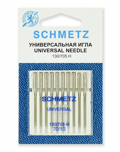 Иглы для швейных машин Schmetz 22:15.2.XBS стандартные 130/705H № 70, 10 шт.