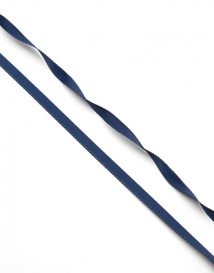 Репсовая лента, цвет Тёмно-синий, 6 мм
