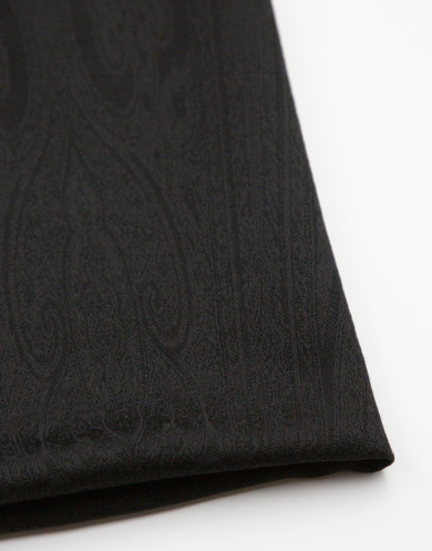 A1_460 Плательно-костюмная цвет черный с узором, ширина 146 см