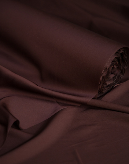 Искусственный шёлк цвет Шоколадный, плотность 130 гр/м2, ширина 150 см