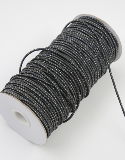 Шнур латексный шляпный цвет Черно-серый 2,5 мм