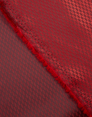 19125 Подкладка цвет Красный с орнаментом ромбы 80 гр/м2, ширина 146 см