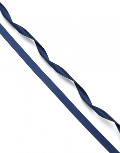Атласная лента, цвет Тёмно-синий, 6 мм