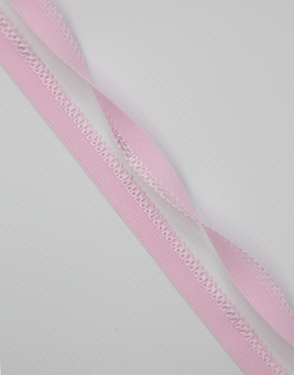 Резинка отделочная с ажурным фестоном цвет Светло-розовый 10 мм