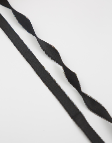 642/14-170 Бретель с фестоном Lauma цвет Чёрный (170) 14 мм от Grasser