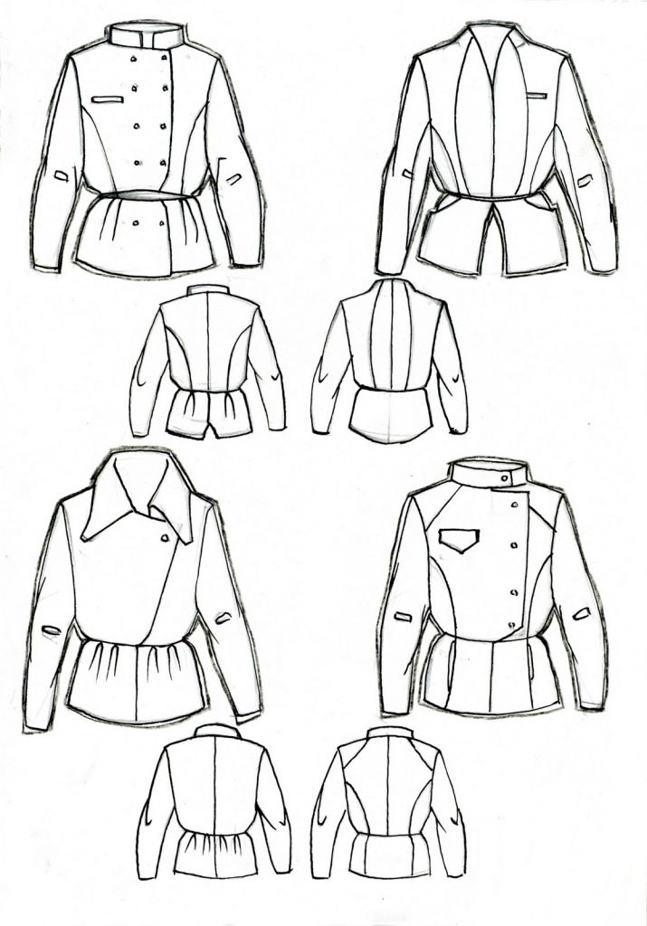 Примеры технического рисунка одежды